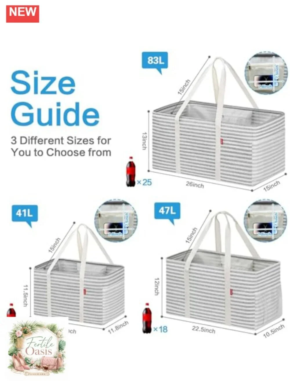 Extra Large Utility Tote Bag with Metal Wire Frame, Waterproof, Foldable,